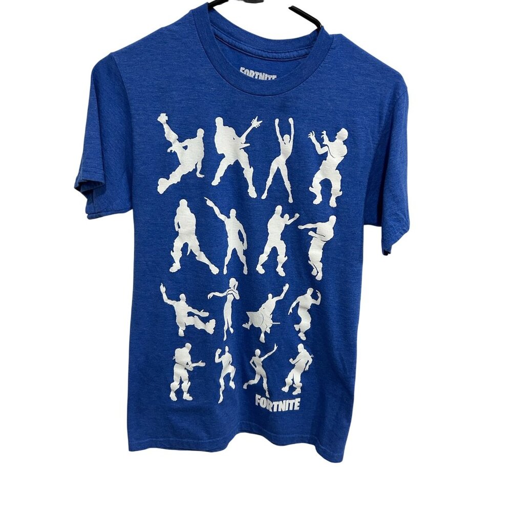 Fortnite Short Sleeve Graphic Tee Blue Sz XS Youth Crewneck T-Shirt Cotton Blend